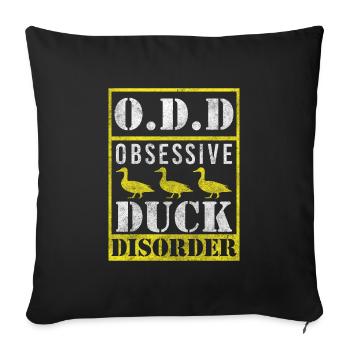 Canetons, Canard baigneur, , Sauvagine - Housse de coussin décorative 45 x 45 cm - noir - Devant