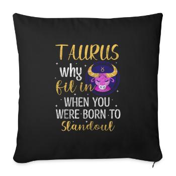 Astrologie du zodiaque Étoiles d’avril - Housse de coussin décorative 45 x 45 cm - noir - Devant