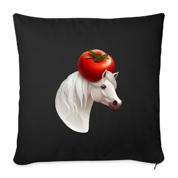 Cheval Tomato Head - Housse de coussin décorative 45 x 45 cm - noir - Devant
