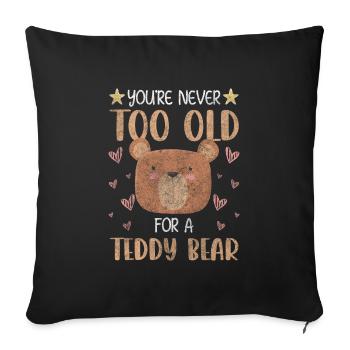 Teddy Spielzeug Niedlich - Sofakissenbezug 45 x 45 cm - Schwarz - Vorne