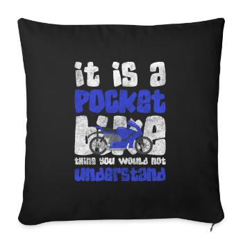 Piste de moto Son - Housse de coussin décorative 45 x 45 cm - noir - Devant