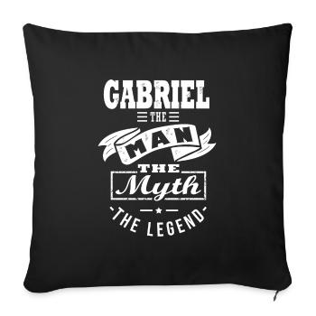 Gabriel the man the myth the legend cadeau gabriel - Housse de coussin décorative 45 x 45 cm - noir - Devant