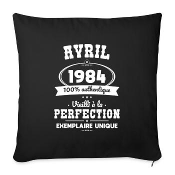 40th Anniversary - April 1984 Perfection - Sofa pillowcase 17,3'' x 17,3'' (45 x 45 cm) - black - Front
