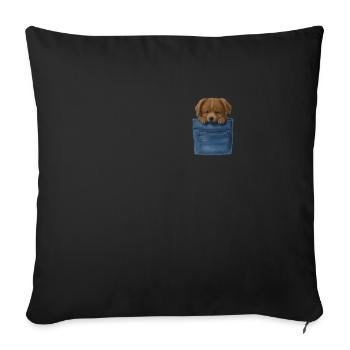 Chien de poche chien en sac - Housse de coussin décorative 45 x 45 cm - noir - Devant