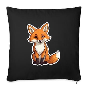 Fox Illustration - Sofa pillowcase 17,3'' x 17,3'' (45 x 45 cm) - black - Front