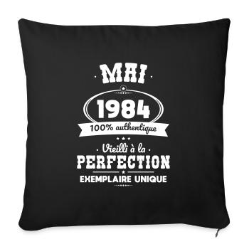 40th Anniversary - May 1984 Perfection - Sofa pillowcase 17,3'' x 17,3'' (45 x 45 cm) - black - Front