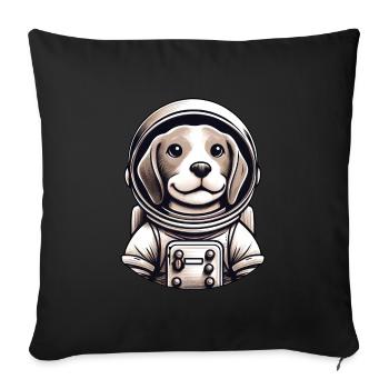 Aventure spatiale de l’astronaute Beagle - Housse de coussin décorative 45 x 45 cm - noir - Devant