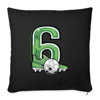 Football 6 years old - Sofa pillowcase 17,3'' x 17,3'' (45 x 45 cm) - black - Front