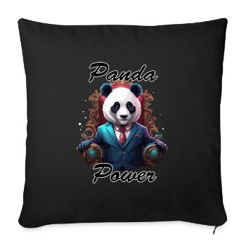Panda / Animal / Zoo / Bamboo / Wild / Childlike - Sofa pillowcase 17,3'' x 17,3'' (45 x 45 cm) - black - Front