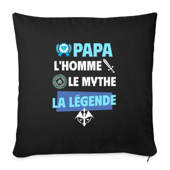 Papa homme mythe légende. - Housse de coussin décorative 45 x 45 cm - noir - Devant
