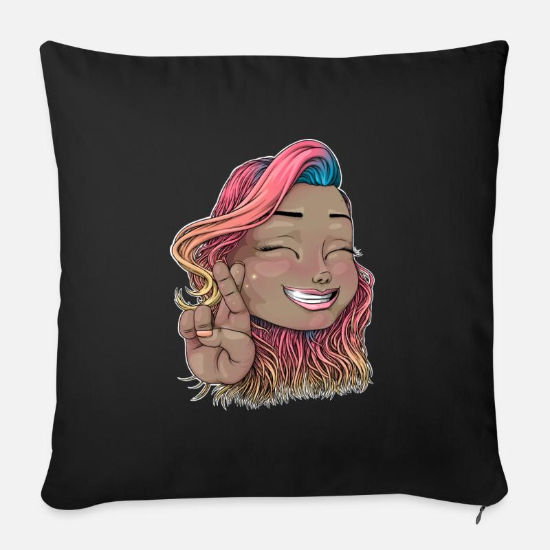 Reva Prisma croise les doigts - Housse de coussin décorative 45 x 45 cm - noir