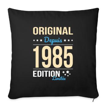 40 Jahre Jubiläum - Original seit 1985 - Sofakissenbezug 45 x 45 cm - Schwarz - Vorne