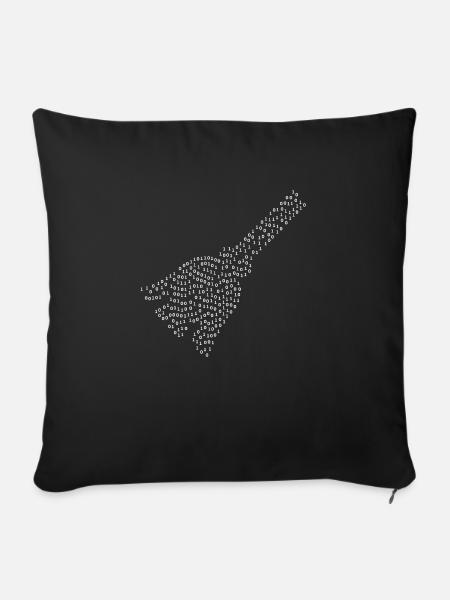 Binary Broom - Sofakissenbezug 45 x 45 cm - Schwarz
