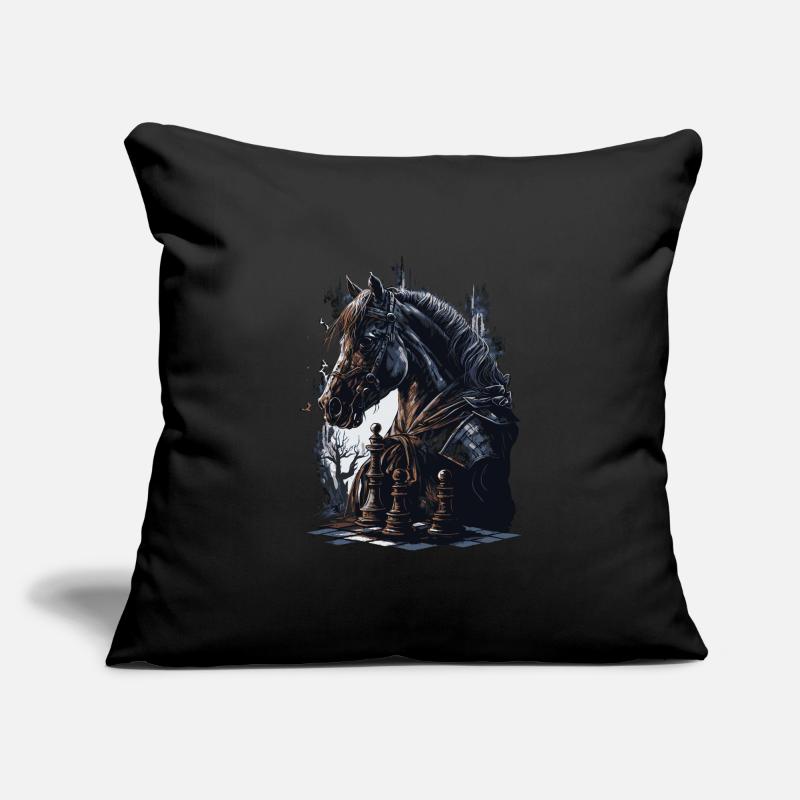 Cheval d’échecs chevalier Housse de coussin décorative 45 x 45 cm