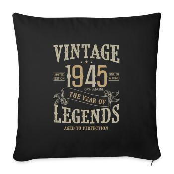 1945 Vintage 1945 Anniversary - Sofa pillowcase 17,3'' x 17,3'' (45 x 45 cm) - black - Front