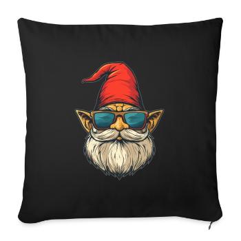 Funny garden gnome with sunglasses - Sofa pillowcase 17,3'' x 17,3'' (45 x 45 cm) - black - Front