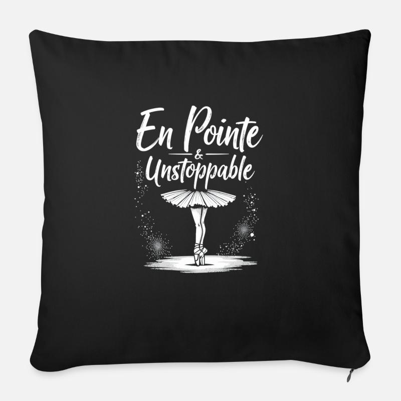 En Pointé and unstoppable ballet dancer - Sofa pillowcase 17,3'' x 17,3'' (45 x 45 cm) - black