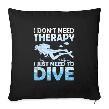 Diver - Sofa pillowcase 17,3'' x 17,3'' (45 x 45 cm) - black - Front