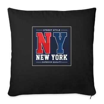 New York - Sofa pillowcase 17,3'' x 17,3'' (45 x 45 cm) - black - Front