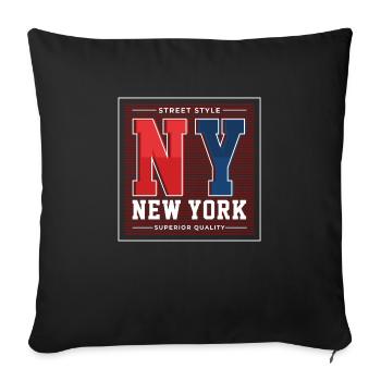 New York - Sofa pillowcase 17,3'' x 17,3'' (45 x 45 cm) - black - Front