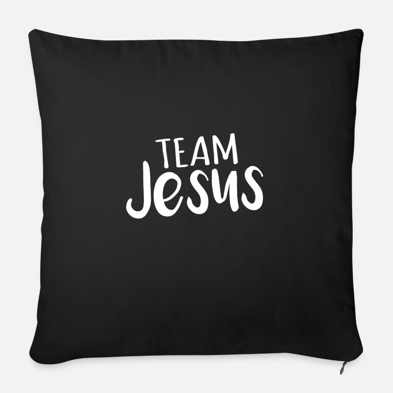 team jesus Christus - Sofakissenbezug 45 x 45 cm - Schwarz