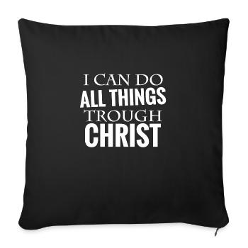 bible verse Christ - Sofa pillowcase 17,3'' x 17,3'' (45 x 45 cm) - black - Front