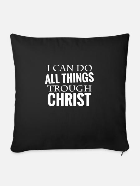 bible verse Christ - Sofa pillowcase 17,3'' x 17,3'' (45 x 45 cm) - black