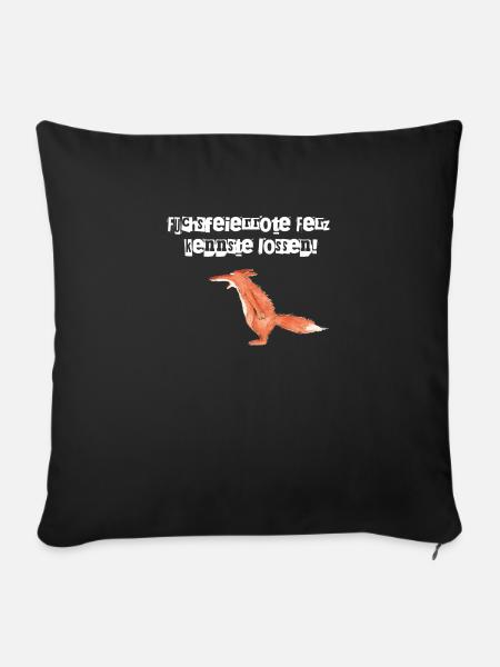 Fuchsfeierrote Ferz... weiße Schrift - Sofakissenbezug 45 x 45 cm - Schwarz