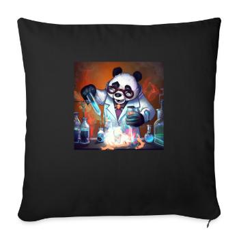Panda de la science folle - Housse de coussin décorative 45 x 45 cm - noir - Devant