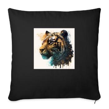 Tigre Glamour sauvage - Housse de coussin décorative 45 x 45 cm - noir - Devant
