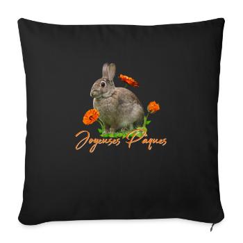 Joyeuses Paques Frohe Ostern - Sofakissenbezug 45 x 45 cm - Schwarz - Vorne