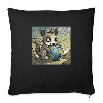 Cute Anime Design - Sofa pillowcase 17,3'' x 17,3'' (45 x 45 cm) - black - Front