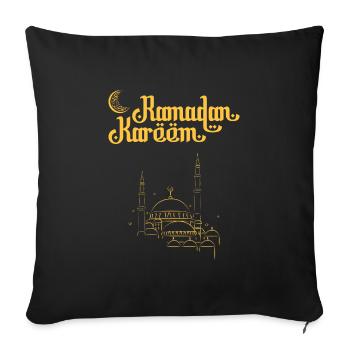 Ramadan Kareem Golden Mosque - Sofa pillowcase 17,3'' x 17,3'' (45 x 45 cm) - black - Front