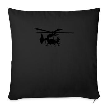 Helicopter H145 avec rotor à 5 feuilles - Housse de coussin décorative 45 x 45 cm - noir - Devant