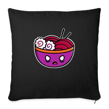 Angry Ramen - Sofa pillowcase 17,3'' x 17,3'' (45 x 45 cm) - black - Front
