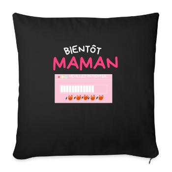 Bientôt mama Annoncer grossesse pour futur maman - Sofa pillowcase 17,3'' x 17,3'' (45 x 45 cm) - black - Front