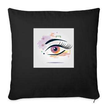 Leuchtendes Auge - Sofakissenbezug 45 x 45 cm - Schwarz - Vorne