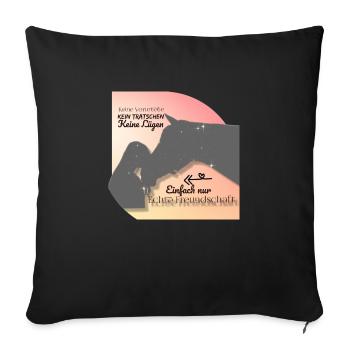 echte Freundschaft - Sofakissenbezug 45 x 45 cm - Schwarz - Vorne