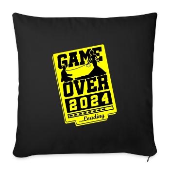 Wedding Loading 2024 Game Over - Housse de coussin décorative 45 x 45 cm - noir - Devant