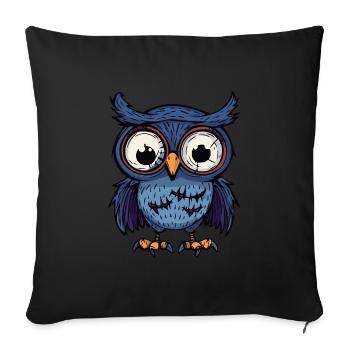 Owl Halloween Zombie - Sofa pillowcase 17,3'' x 17,3'' (45 x 45 cm) - black - Front