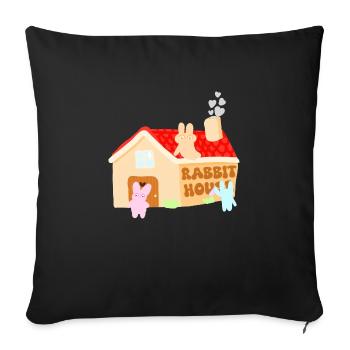 The Rabbit House - Sofa pillowcase 17,3'' x 17,3'' (45 x 45 cm) - black - Front