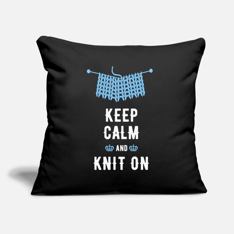 Stricken Spruch, lustiger Spruch, Keep-Calm Sofakissenbezug 45 x 45 cm