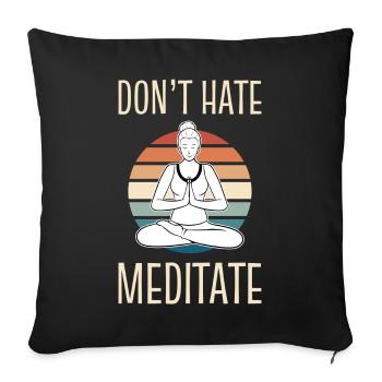 Méditation Méditer Yoga Yogi - Housse de coussin décorative 45 x 45 cm - noir - Devant