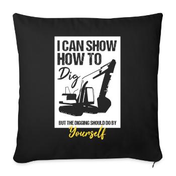 Baggerführer für Bagger Sandbagger - Sofakissenbezug 45 x 45 cm - Schwarz - Vorne