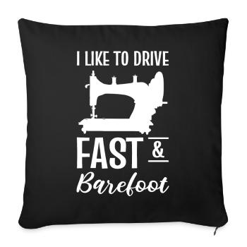 Funny Sewing Seamstress - Sofa pillowcase 17,3'' x 17,3'' (45 x 45 cm) - black - Front