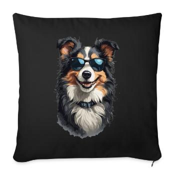 Border Collie Best Friend Stylish Dogs - Sofa pillowcase 17,3'' x 17,3'' (45 x 45 cm) - black - Front