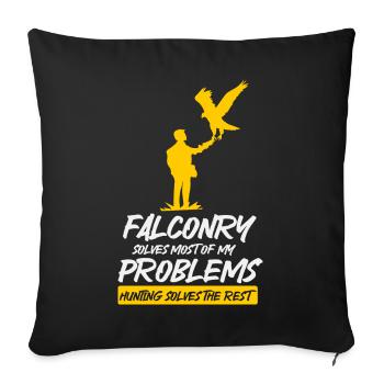 Cadeau d’ornithologie de fauconnerie - Housse de coussin décorative 45 x 45 cm - noir - Devant
