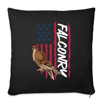 Cadeau d’ornithologie de fauconnerie - Housse de coussin décorative 45 x 45 cm - noir - Devant