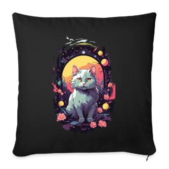 Gothic Cat Mystical Cat Lover Design - Sofa pillowcase 17,3'' x 17,3'' (45 x 45 cm) - black - Front