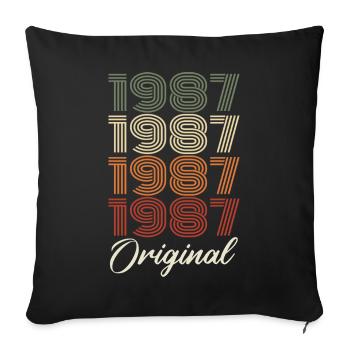 1987 Original Vintage Birthday Gift 1987 - Sofa pillowcase 17,3'' x 17,3'' (45 x 45 cm) - black - Front